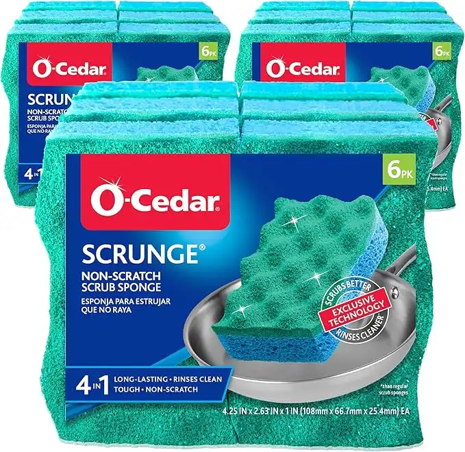 O-Cedar Multi-Use Scrunge Scrub Sponge (Pack - 18)
