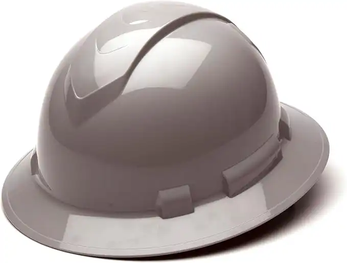 Ridgeline Pyramex Full Brim Hard Hat 4 Point Ratchet Gray