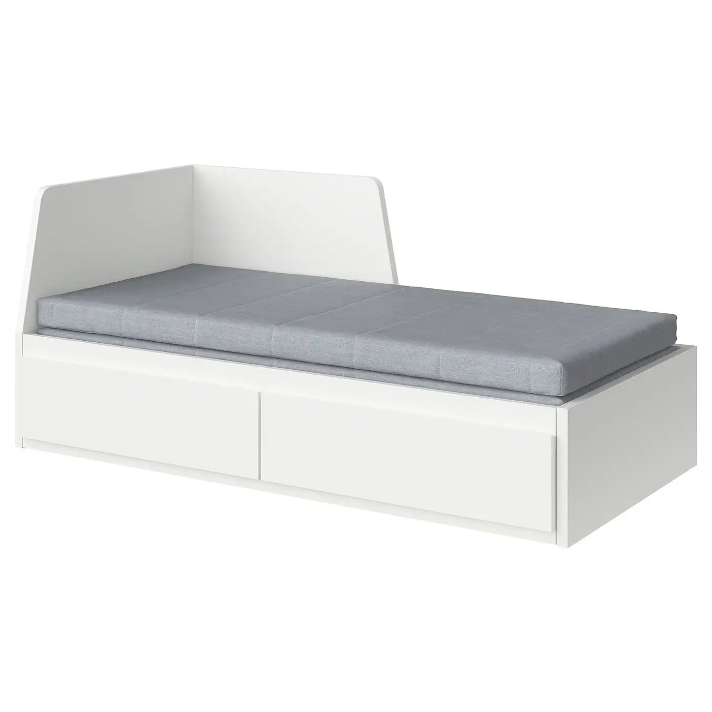 FLEKKE Day-bed w 2 drawers/2 mattresses - white/Ågotnes firm 80x200 cm