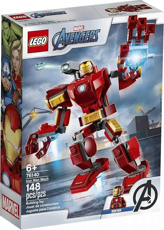 LEGO Marvel Avengers Iron Man Mech 76140 Kids’ Superhero Mech Figure, Building Toy with Iron Man Mech and Minifigure (148 Pieces)