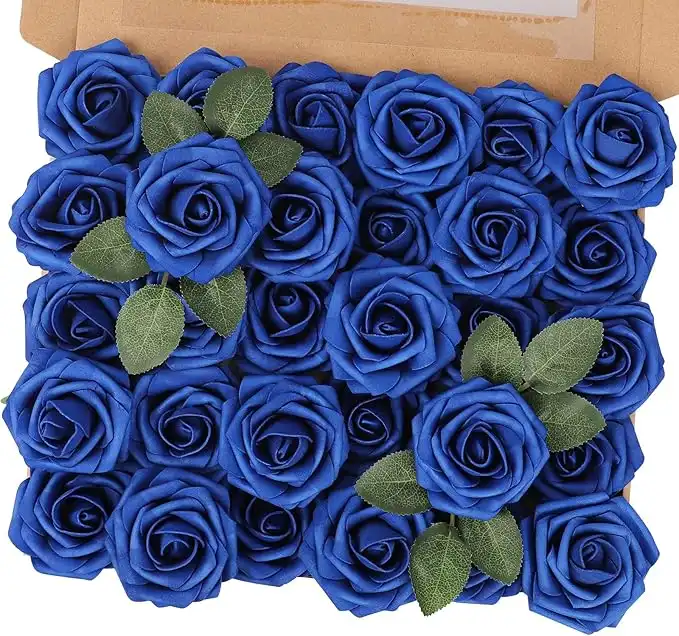 MACTING Marry Artificial Flower Rose, 30pcs Real Touch Artificial Roses for DIY Bouquets Wedding Party Baby Shower Home Decor ...
