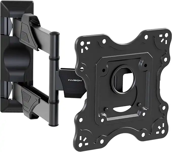 Invision TV Wall Bracket Mount for 24-43 Inch Screens, VESA 100x100mm to 200x200mm, Ultra Slim Tilts Swivels & Extends for LED LCD Plasma Flat and Curved Screens, Max Weight Capacity 27.2kg (HDTV-M)