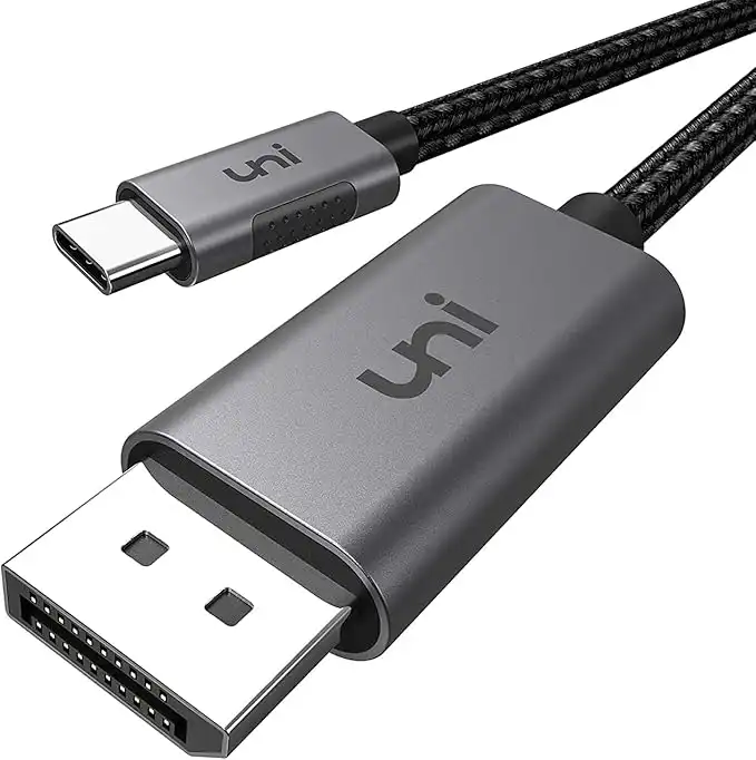 uni USB C to DisplayPort Cable (4K@60Hz), Thunderbolt 3 to DisplayPort Cable for MacBook Pro 2017/2016, Dell XPS 15/13, iMac, Surface Book 2, Pixelbook, Galaxy Book and More - Gray, 6FT/1.8mNot HDMI