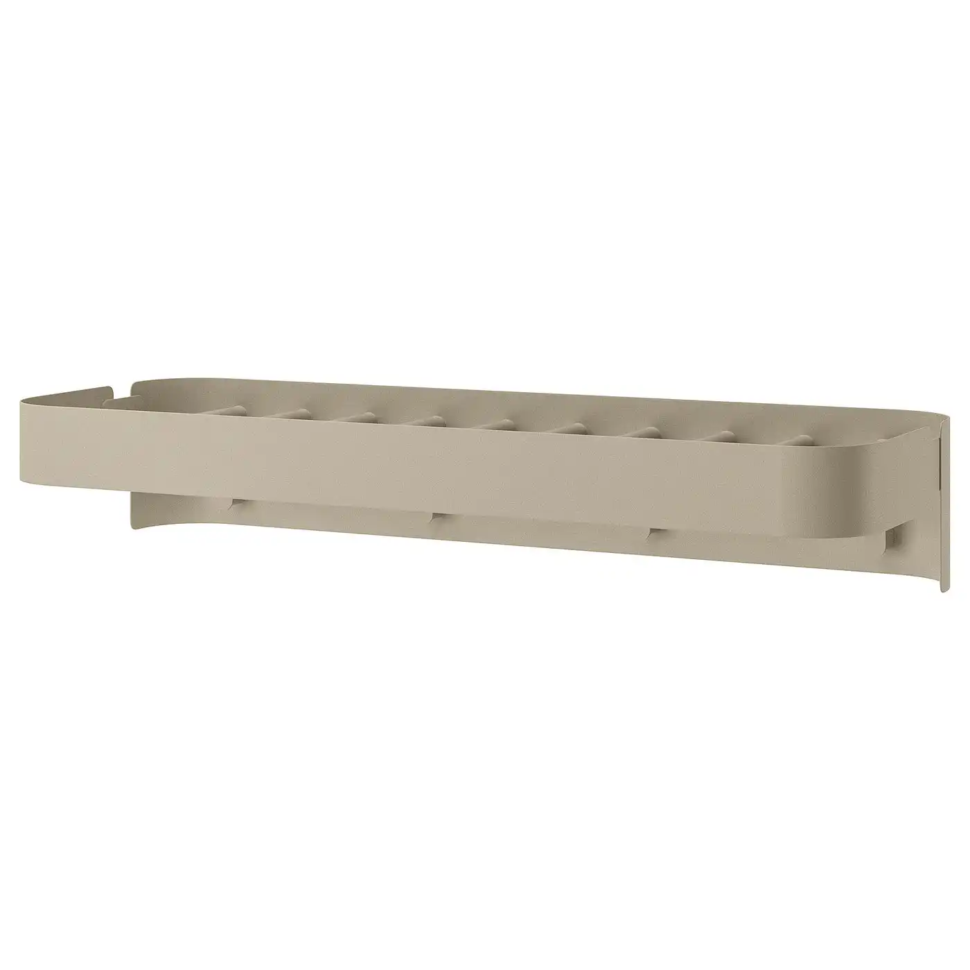 FLORSJÖN Wall shelf with 4 hooks - beige 55x10 cm