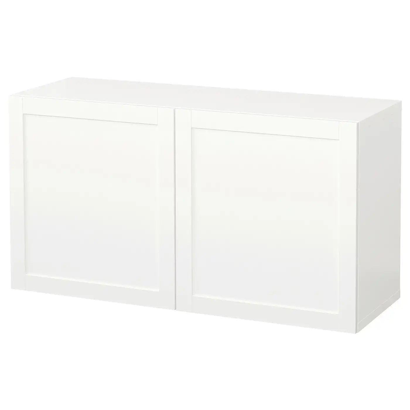 BESTÅ Wall-mounted cabinet combination - white/Hanviken white 120x42x64 cm