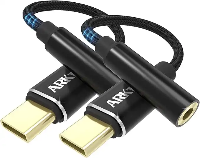 ARKTEK USB C to 3.5MM Audio Adapter - USB Type C to AUX Headphone Jack Hi-Res DAC Cable Adapter for Pixel 4 Galaxy S21 S20 Ultra S20+ Note 20 7T and More