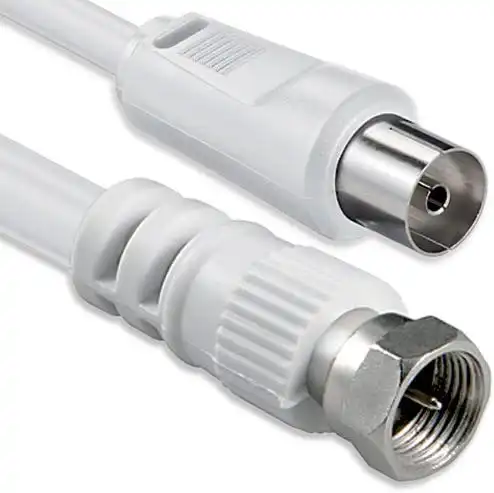 1aTTack.de Satellite antenna adapter cable 2.5 m 2 x shielded F connectors > Coaxial socket SAT white F-coaxial Ku 75db