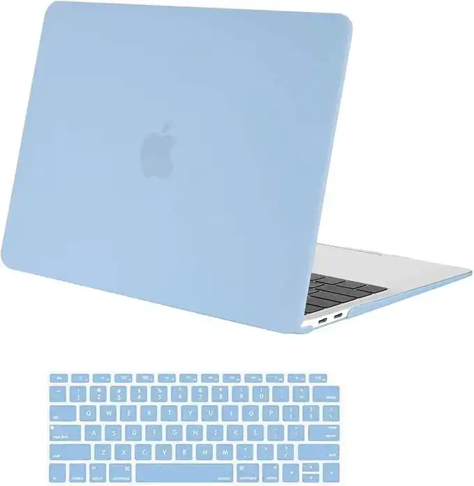 MOSISO Compatible with MacBook Air 13 inch Case 2022 2021 2020 2019 2018 Release A2337 M1 A2179 A1932 Touch ID, Plastic Hard Shell Case & Keyboard Cover for MacBook Air 13.3 inch, Airy Blue