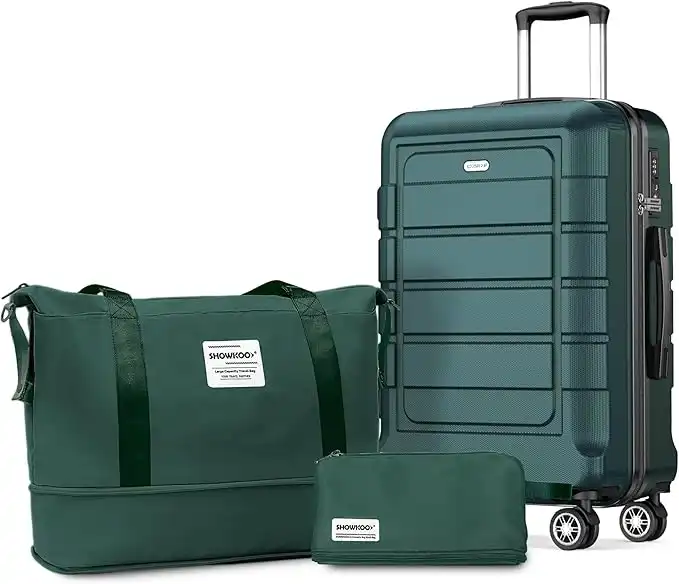 SHOWKOO Luggage Hardside Expandable PC+ABS Durable Lightweight Carryon Travel Suitcase with Double Wheels
