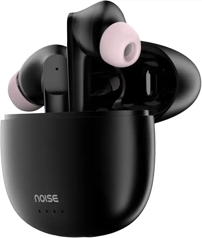 Noise Buds VS104 Truly Wireless Earbuds with 45H of Playtime, Quad Mic with ENC, Instacharge(10 min=200 min), 13mm Driver,Low Latency, BT v5.2 (Charcoal Black)