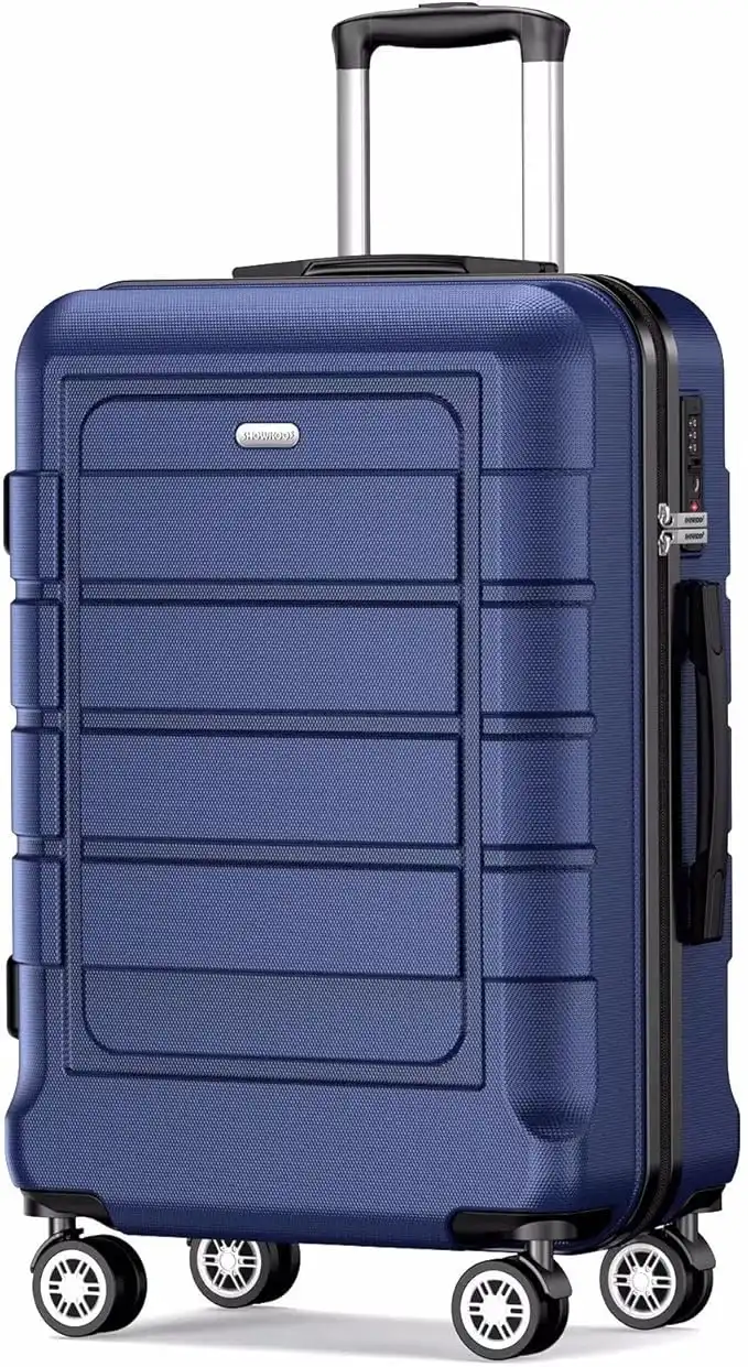 SHOWKOO Luggage Hardside Expandable PC+ABS Durable Lightweight Carryon Travel Suitcase with Double Wheels