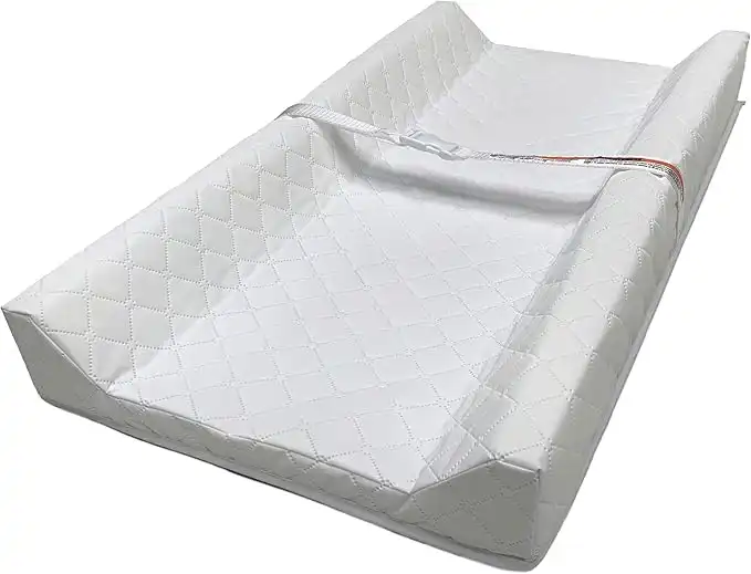 Ingenuity Summer Infant Contoured Changing Pad, 16” X 32”, White Comfortable & Secure Baby With Security Strap And Two High Curved Sides, Easy To Clean