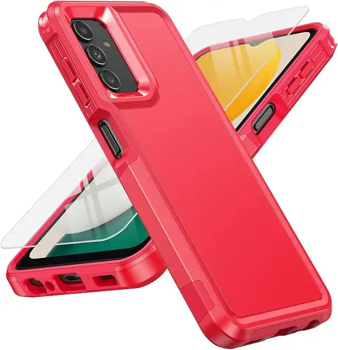 BNIUT for Samsung Galaxy A13 5G Case: (& for Samsung A13 LTE 4G Case) Dual Layer Protective Heavy Duty Cell Phone Cover Shockproof Rugged - Military Protection Bumper Tough (Red)