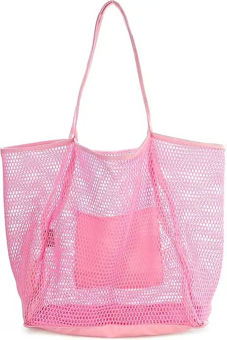HOXIS Mesh Beach Tote Womens Shoulder Handbag