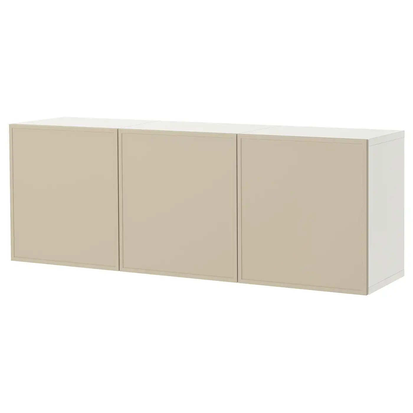 BESTÅ Wall-mounted cabinet combination - white/Krukmakare beige 180x42x64 cm
