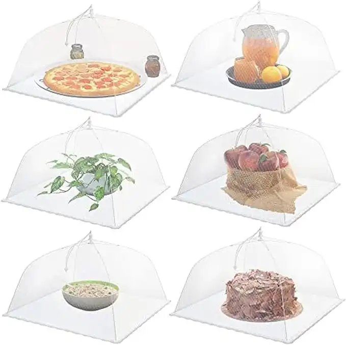 Simply Genius Large and Tall 17x17 Pop Up Mesh Food Covers - Umbrella Screen Tents for Outdoors, Parties, Picnics, BBQs - Reusable and Collapsible Food Tents (6 Pack)