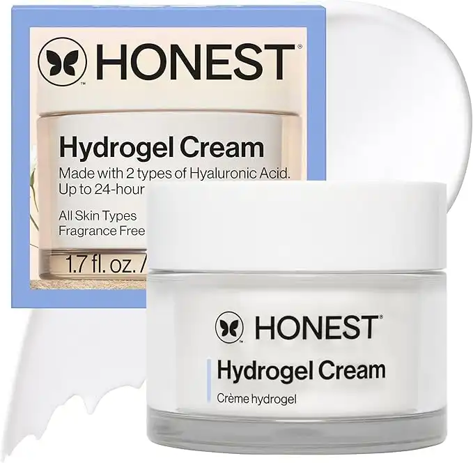 Honest Beauty Hydrogel Cream with Hyaluronic Acid, Jojoba, + Squalane | Oil Free, Lightweight, Moisturizing | EWG Verified, Vegan + Cruelty Free | 1.7 fl oz