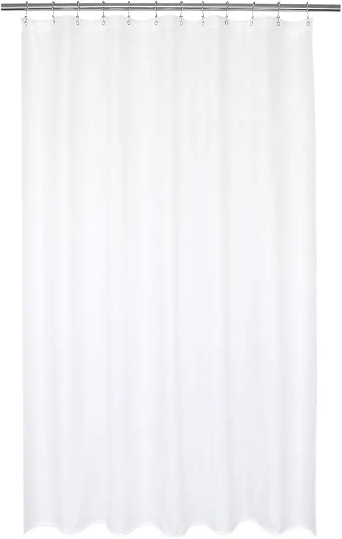 Barossa Design Waterproof Fabric Shower Curtain or Liner Microfiber 72" W x 74" H - Hotel Quality, Machine Washable, White Shower Curtain Liner for Bath Tub, 72x74 Inches