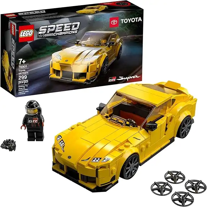 LEGO Speed Champions Toyota GR Supra 76901 Collectible Sports Car Toy Building Set with Racing Driver Minifigure